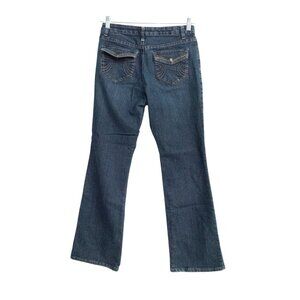 Solo Works Teens Blue Polycotton Denim Jeans Bootcut Dark Wash Medium Rise Zip 8